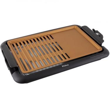 Imagem de Churrasqueira Elétrica Philco Pcq1500D Com Revestimento Antiaderente E 1500W Preto Com Dourado 110V