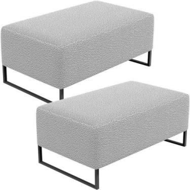 Imagem de Kit 02 Puffs Cléo 90Cm W01 Cinza - LYAM DECOR