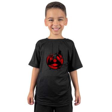 Imagem de Camiseta Infantil Menino Estampa Olho Mangekyo Sharingan itachi Geek -