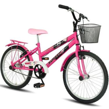 Imagem de Bicicleta Aro 20 South Grazzy infantil Feminino Paralama e Cesto, Rosa