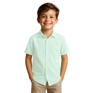 Imagem de Camisa Social Infantil Manga Curta Menino - Daze Modas, Verde, 06