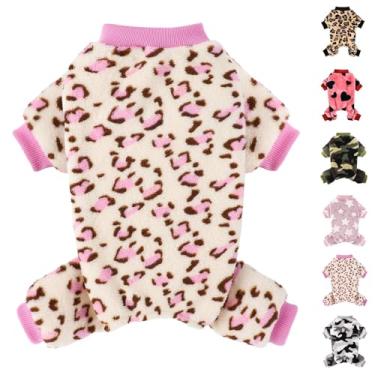 Imagem de Suéter de cachorro para cães pequenos, meninas, meninos, supermacio, quente, para filhotes, roupas fofas, macacões de lã, para chihuahua Yorkie, leopardo roxo, M