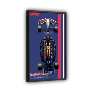 Imagem de Quadro Moldura Expositor para Carro F1 RedBull RB20, Tamanho 50x80cm, Impressão UV no Acrílico, Incluso 2 Ganchos, Moldura Preta (B)