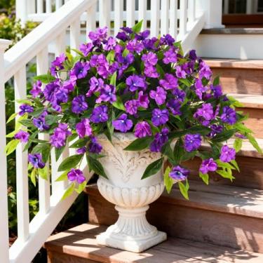 Imagem de Hommyea Flores artificiais para decoração ao ar livre, 2 peças resistentes a UV