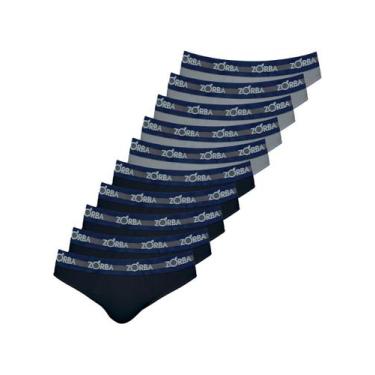 Imagem de Kit com 10 Cuecas Slip Zorba 0764, Preto, M