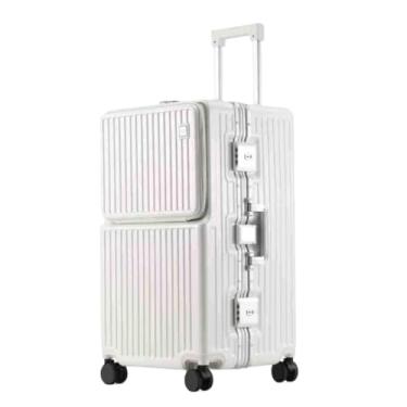 Imagem de Tourister Bagagem com estrutura de alumínio de grande capacidade - Mala de viagem de mão de 26/28/30 polegadas (unissex)(Silver,26 inches)