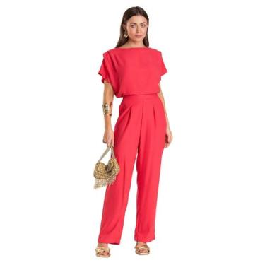 Imagem de Calça Feminina Pantalona Dianna Vermelho, PP, Vermelho