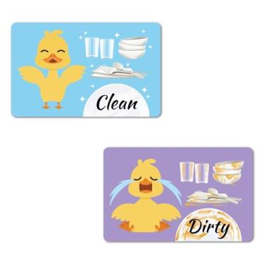 Imagem de Ímã engraçado para lava-louças, letreiro limpo e sujo, ímã de dupla face para máquina de lavar louça, geladeira, cozinha, decoração de casa