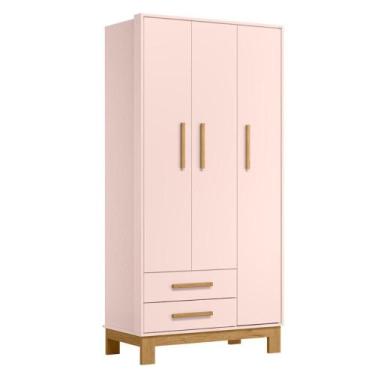 Imagem de Guarda Roupa com 2 Gavetas Roma Rosa Acetinado - Mais de Casa