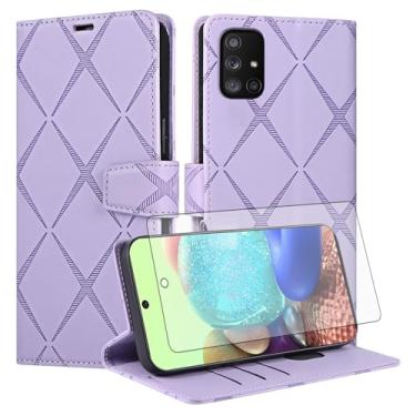 Imagem de Asuwish Capa de telefone para Samsung Galaxy A71 5G capa carteira com protetor de tela de vidro temperado PU couro sintético flip porta-cartão de crédito slot suporte robusto Folio Cell A 71 G5 71A