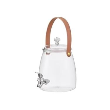 Imagem de Jarra de água para servir bebidas 3/5/9L chaleira de grande capacidade multifuncional com tampa bule balde de água cozinha recipiente de armazenamento frio jarra de água (grande)