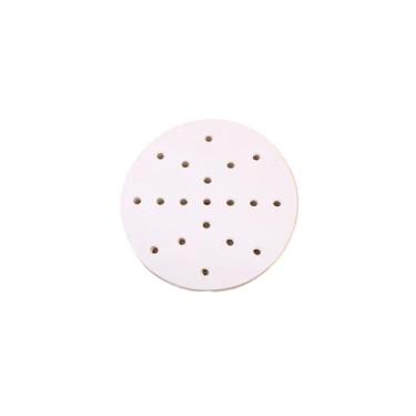 Imagem de 50 peças 7/8/9 polegadas Air Fryer Round Air Fryer forros de papel folhas de cozimento descartáveis papel perfurado tapete de vaporizador (grande)