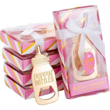 Imagem de DAJAMAI Pacote com 18 abridores de garrafas para lembrancinhas de chá de bebê, presentes de devolução de festa de chá de bebê para convidados, abridores de garrafas Poppin com caixa de presente