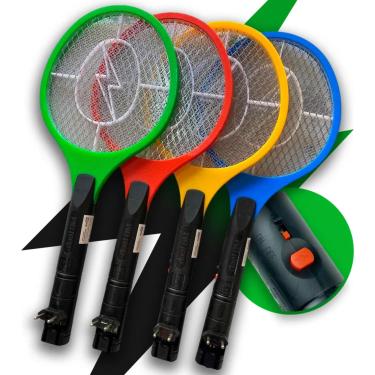 Imagem de Raquete Elétrica Recarregável Mata Mosquito e Insetos – Alta Voltagem, USB, Bateria Durável, Leve e Segura para Uso Interno e Externo
