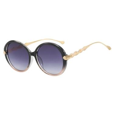 Imagem de Óculos de Sol com Hastes Redondas em Metal em Cores Candy, Unissex, para Esportes ao Ar Livre, Corrida e Ciclismo, Preto com Degradê Cinza