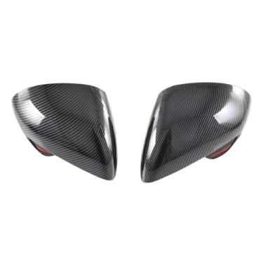 Imagem de Capa de espelho exterior do carro compatível com byd golfinho 2021-2025 fibra de carbono espelhos laterais tampas casos auto-adesivo 2 peças(RHD Carbon Fiber)