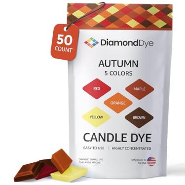 Imagem de Tinta para vela – Feito nos EUA – 5 cores de outono (vermelho, marrom, laranja, amarelo, bordo) para parafina ou cera de soja – altamente concentrada – ótimo para profissionais ou amadores – 50 chips
