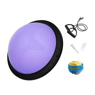 Imagem de MotiveTech Bola de Equilíbrio Meia Bola de 46cm Multifuncional com Bomba Equipamento de Treino Corporal Completo para Pilates e Exercícios em Casa, Tolet