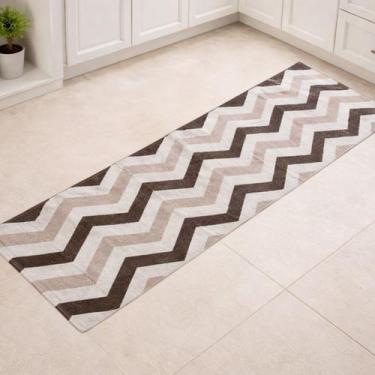 Imagem de Passadeira de Cozinha Tapete Pia Jacquard Antiderrapante COR:ZIG ZAG B