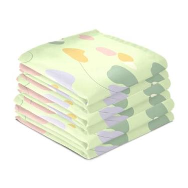 Imagem de Wassud Toalhas de prato de cozinha com formas verdes macias, pacote com 6 panos de prato macios com laço para pendurar, toalha de mão de secagem rápida super absorvente, toalhas de chá de mesa