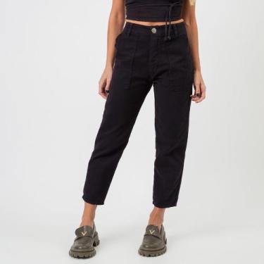 Imagem de Calça Jeans Color Mom Cintura Alta Elastico Cintura Preta - Bloom, 44