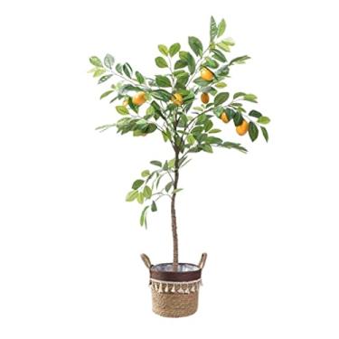 Imagem de SLGGPJBU Plantas falsas planta artificial limoeiros artificiais em vasos, árvore artificial planta falsa para casa, escritório, jardim, decoração interna e externa, presente plantas artificiais