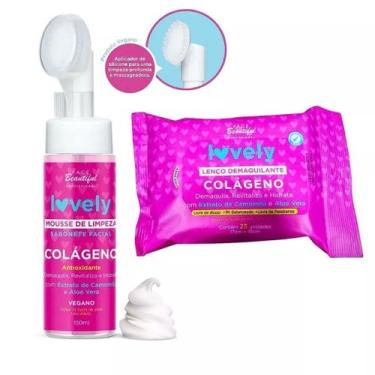 Imagem de Kit Skin Care Mousse Facial Colágeno + Lenço Demaquilante Face Beautif