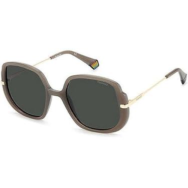 Imagem de Polaroid Óculos de sol femininos com borboleta cinza polarizada PLD 6181/S 079U/M9 53