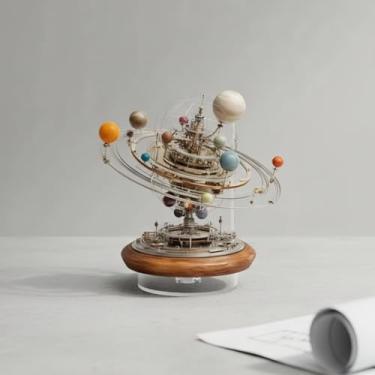 Imagem de Placa giratória de acrílico com design independente, ornamento decorativo de mesa para exibição doméstica e presente (planeta)