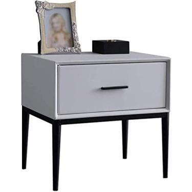 Imagem de Mesas de cabeceira, mesa de cabeceira, mesa de cabeceira, moldura de madeira maciça, moldura de aço carbono, armário de armazenamento com gavetas independentes, mesa lateral (cor: