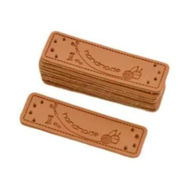 Imagem de 50 Etiquetas De Couro PU Com Múltiplos Padrões Para Decoração De Roupa