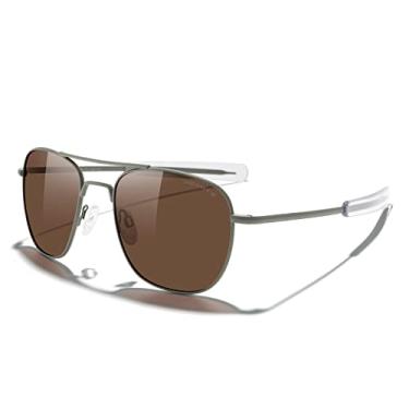 Imagem de MERRY'S Óculos de sol clássico quadrado aviador militar polarizado para homens ou mulheres S8636