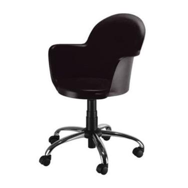 Imagem de Cadeira Giratória Base Cromada Linha Polipropileno Moon Marrom