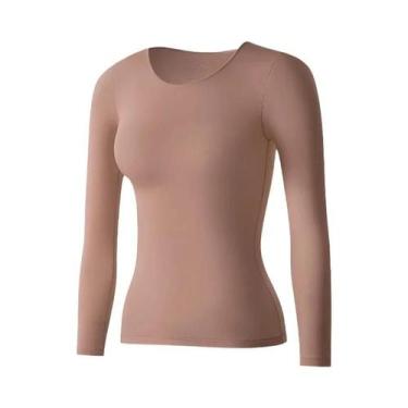 Imagem de Camiseta Térmica Feminina Ultra-Fina E Sem Costura, Aconchegante, Casu