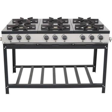 Imagem de Fogão Industrial Venâncio à Gás Bravo 6 Bocas Padrão BR6B