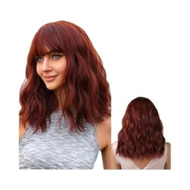 Imagem de Peruca Sintética Curta Lisa Loira Clara Para Mulheres, Estilo Bob, Res