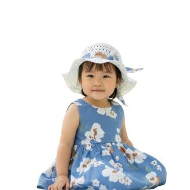 Imagem de Conjunto Vestido 2 Peças Festa Infantil Princesa Delicado Com Chapéu -