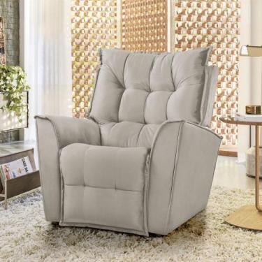 Imagem de Poltrona Reclinavel Da Mamãe Carinho Tecido Veludo Marfim - Star Confo