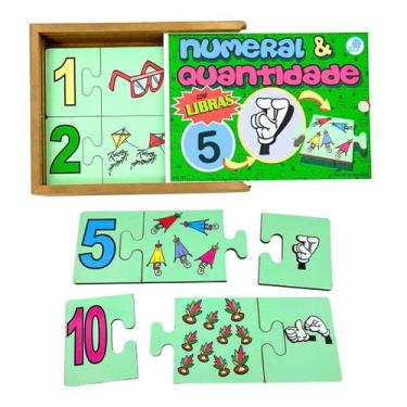 Imagem de Quebra cabeça Infantil Numeral e Quantidade Libras Brinquedos Educativ