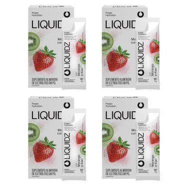 Imagem de LIQUIDZ - Eletrólitos Zero Açúcares - Morango com Kiwi - Kit 4 Caixas - 24 sachês-Unissex
