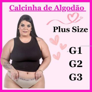 Imagem de Kit com 3 Calcinha de Algodão Plus Size G1 G2 G3 48 ao 52 Conforto Diá