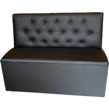 Imagem de Poltrona booth 1.40cm preto 3 lugares - O REI DAS POLTRONAS