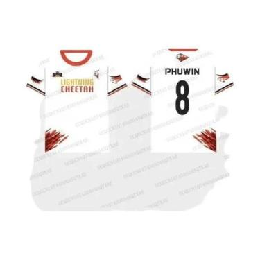 Imagem de Camiseta Esportiva Casual Branca White Lightning Cheetah De Gola Redon