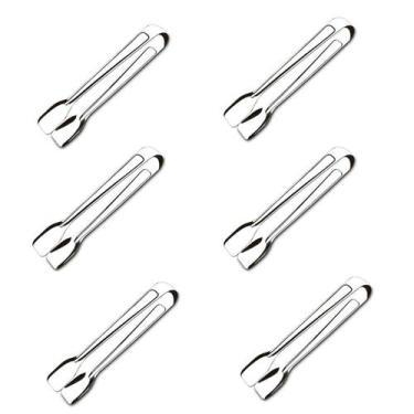 Imagem de Conjunto 6 Pegadores de Inox Cozinha Carne Pinça para Gelo - Brinox