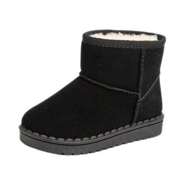 Imagem de Botas De Inverno Plush Unissex Para Crianças, Estilo Conciso Em Cores 