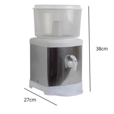Imagem de Filtro Inox Bebedouro Barro Água Base 6L Bóia Purificação Elegante - T
