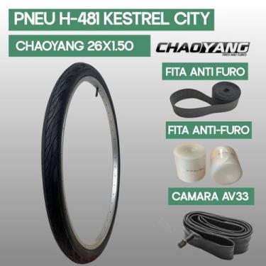 Imagem de Kit pneu 26x1.50 fita anti furo e fita de aro h481 kestrel city chaoya