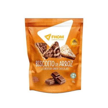 Imagem de Biscoito de Arroz Integral Cobertura Chocolate Fhom 60g