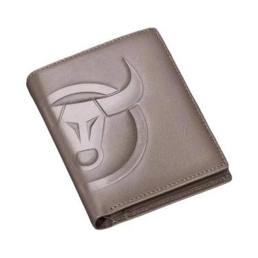 Imagem de Carteira Masculina RFID BULLCAPTAIN Em Couro Genuíno Com Grande Logoti