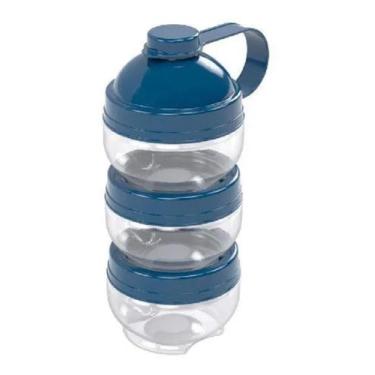 Imagem de Dosador De Leite Em Pó Com 3 Compartimentos Azul - Plasutil - Plasútil